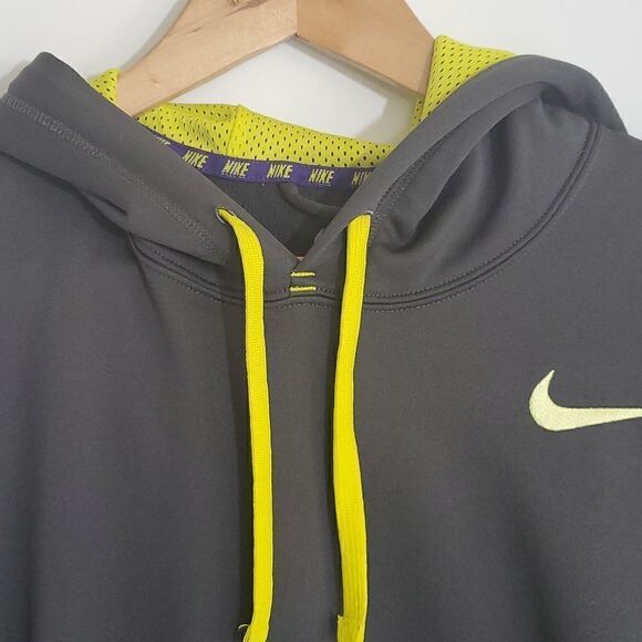 Nike Therma-Fit Knockout Hoodie Grey Yellow Men's Size S - Picture 5 of 9